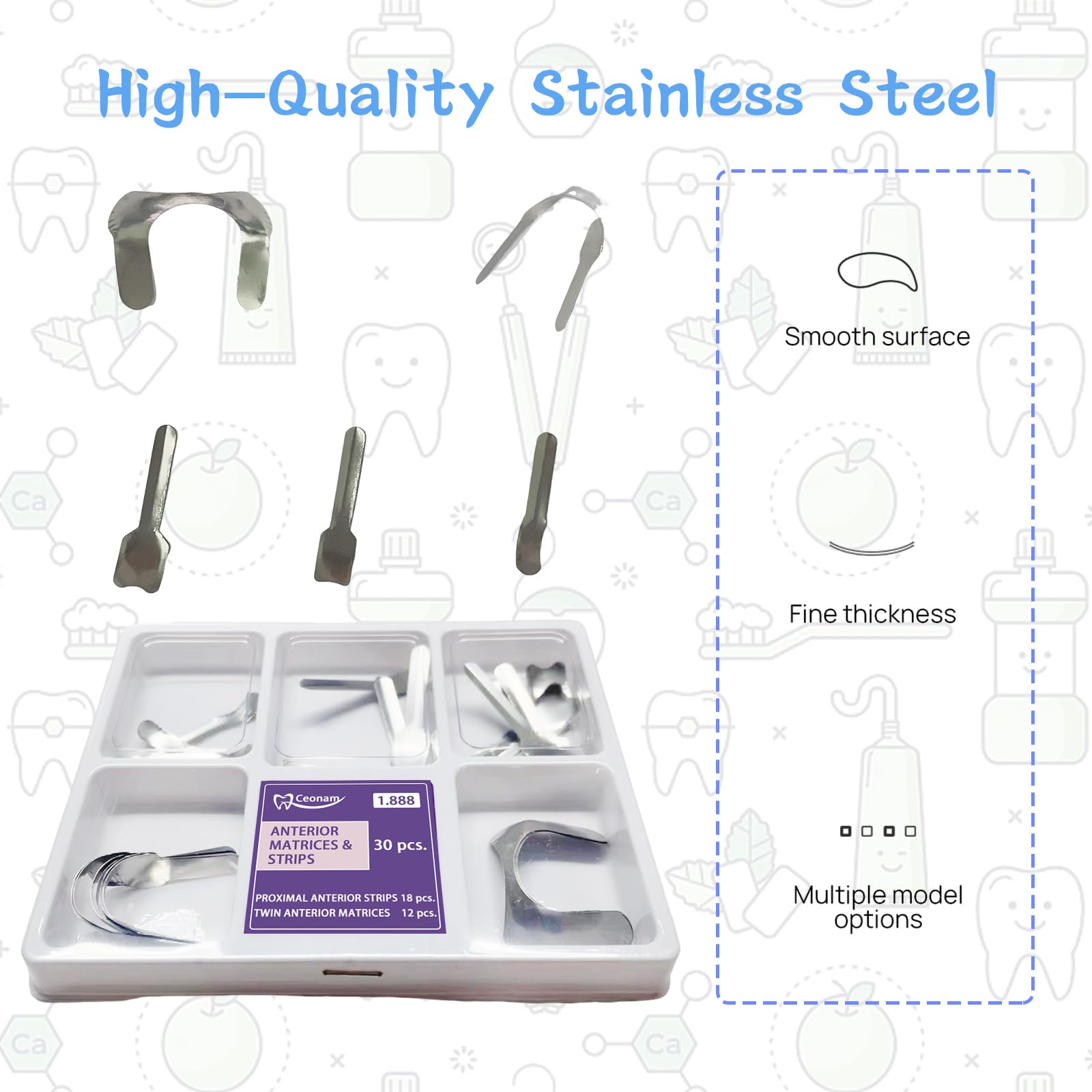 Amazon.com: 30 Piece Dental Anterior Matrix Kit with Proximal